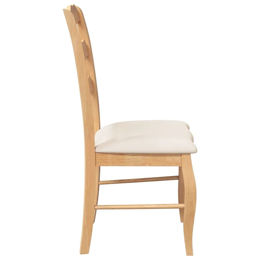 Chaises de salle à manger avec coussins (2 pcs) bois massif naturel caoutchouc - 6