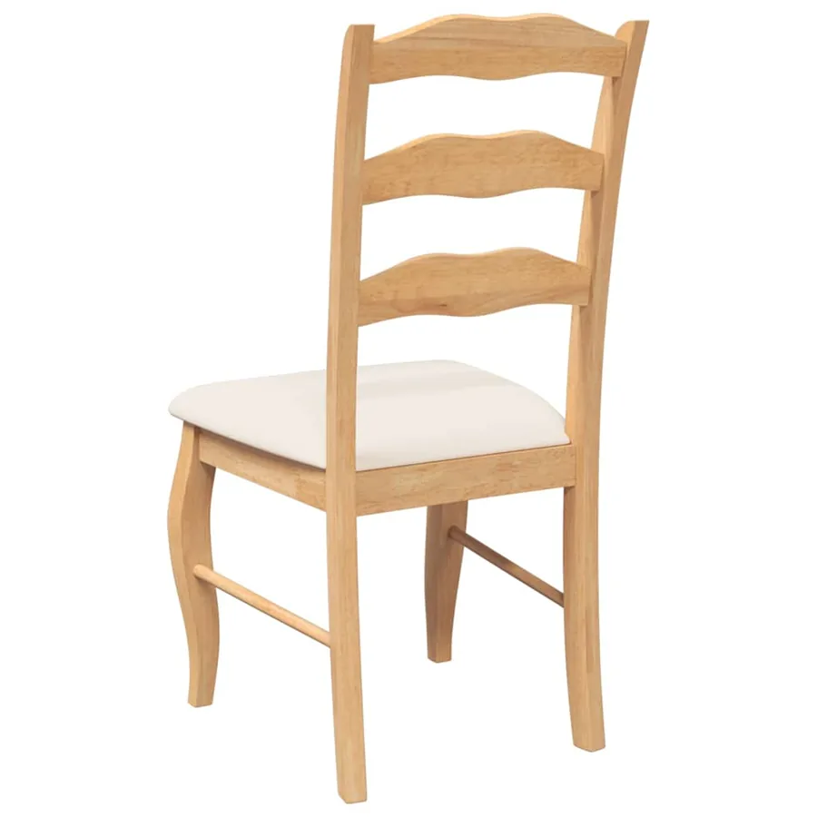 Chaises de salle à manger avec coussins (2 pcs) bois massif naturel caoutchouc - 7