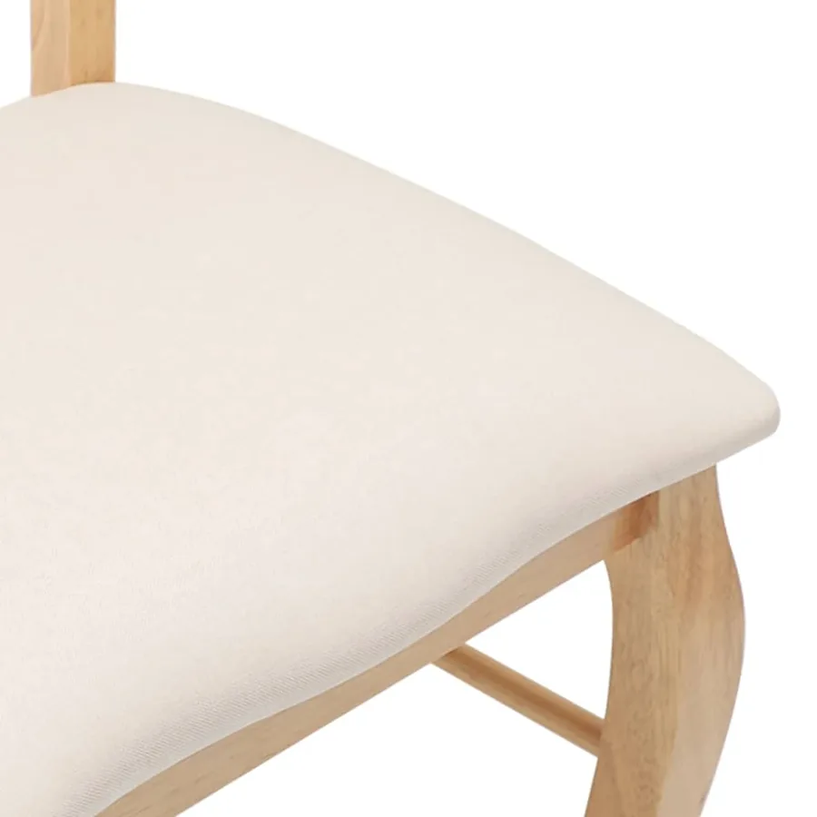Chaises de salle à manger avec coussins (2 pcs) bois massif naturel caoutchouc - 8