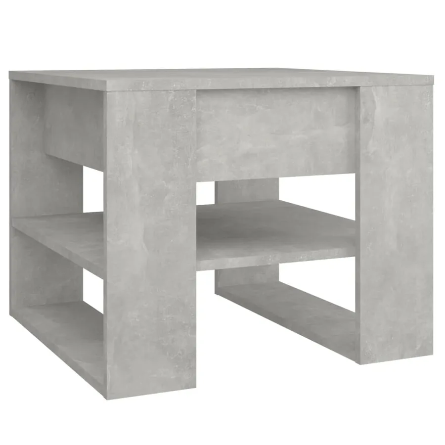 Table basse gris béton 55,5x55x45 cm bois d'ingénierie - 2