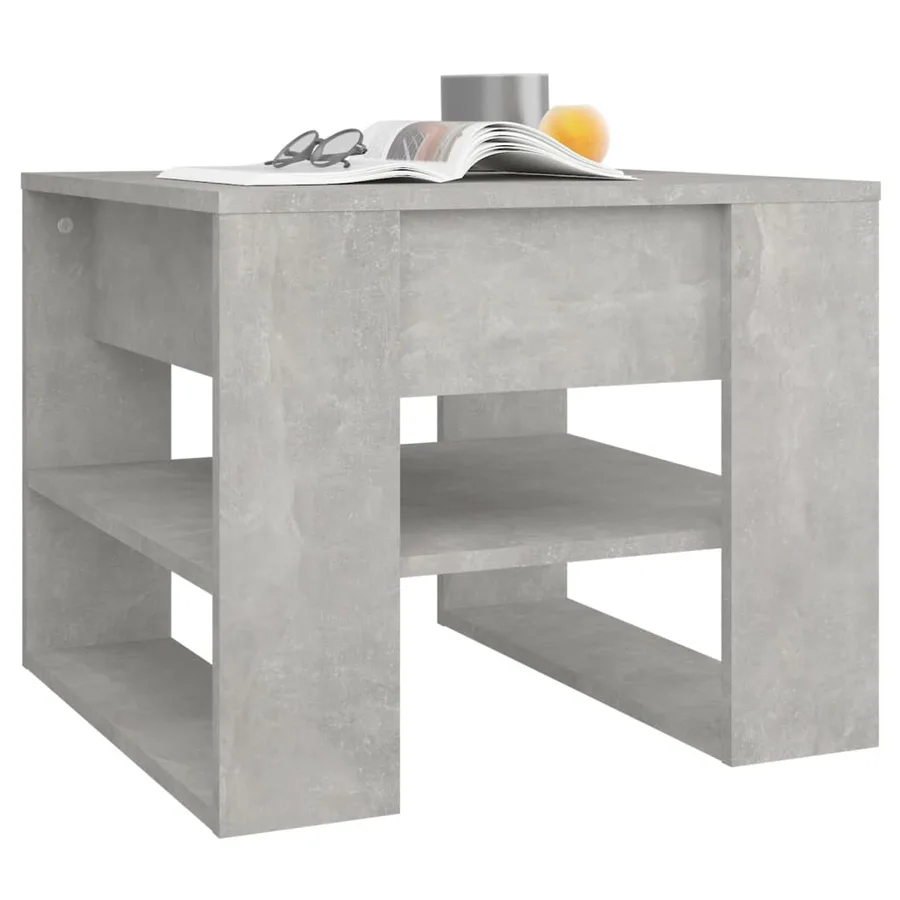Table basse gris béton 55,5x55x45 cm bois d'ingénierie - 6