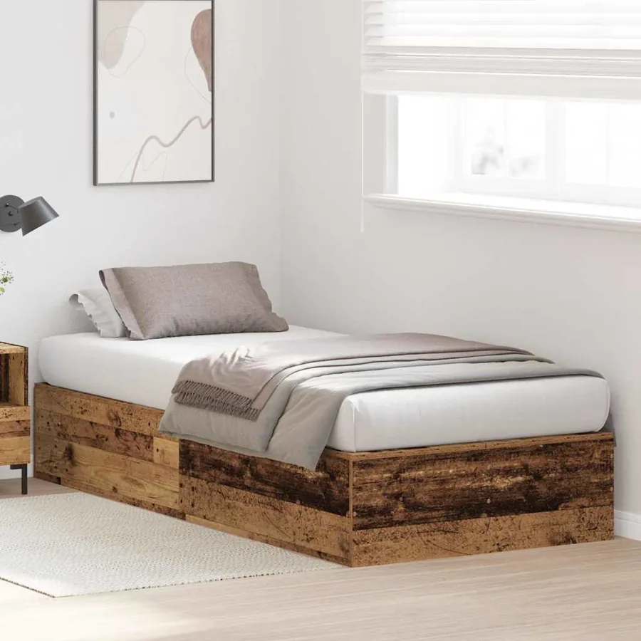 Cadre de lit avec rangement Bois Ancien 100 x 200 cm - 4