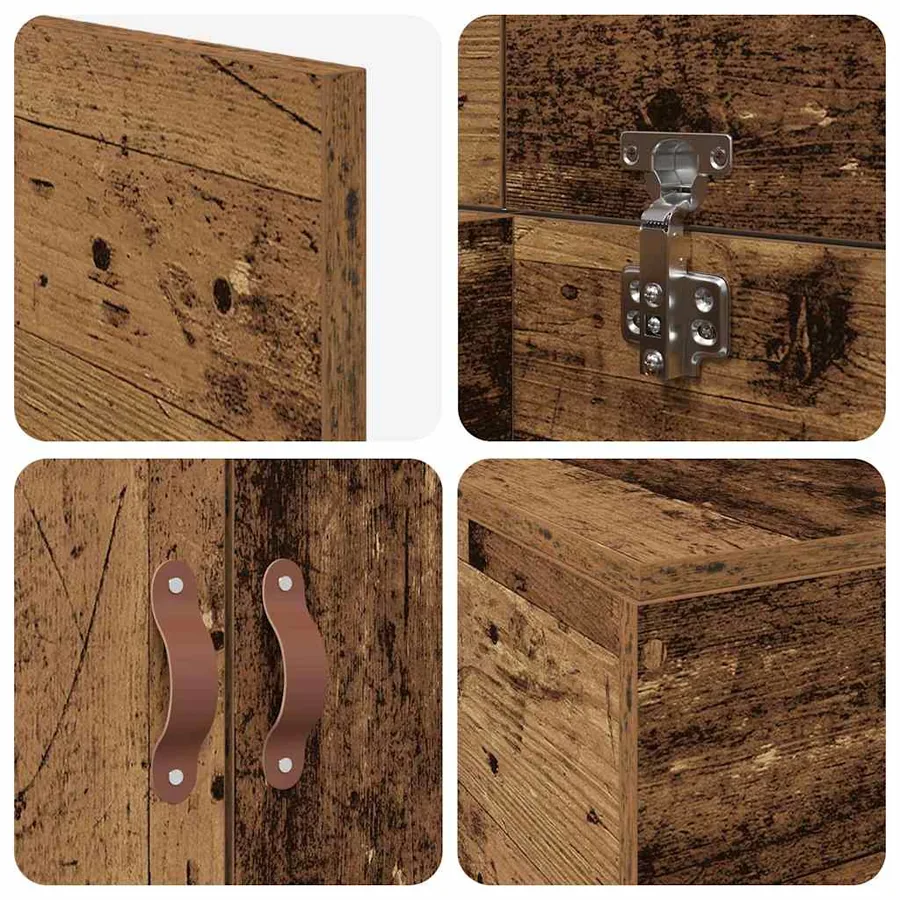 Cadre de lit avec rangement Bois Ancien 100 x 200 cm - 8