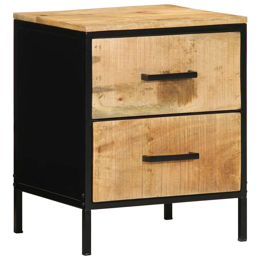 Cabinet de chevet 2 pcs Marron et Noir 40 x 35 x 50 cm - 2