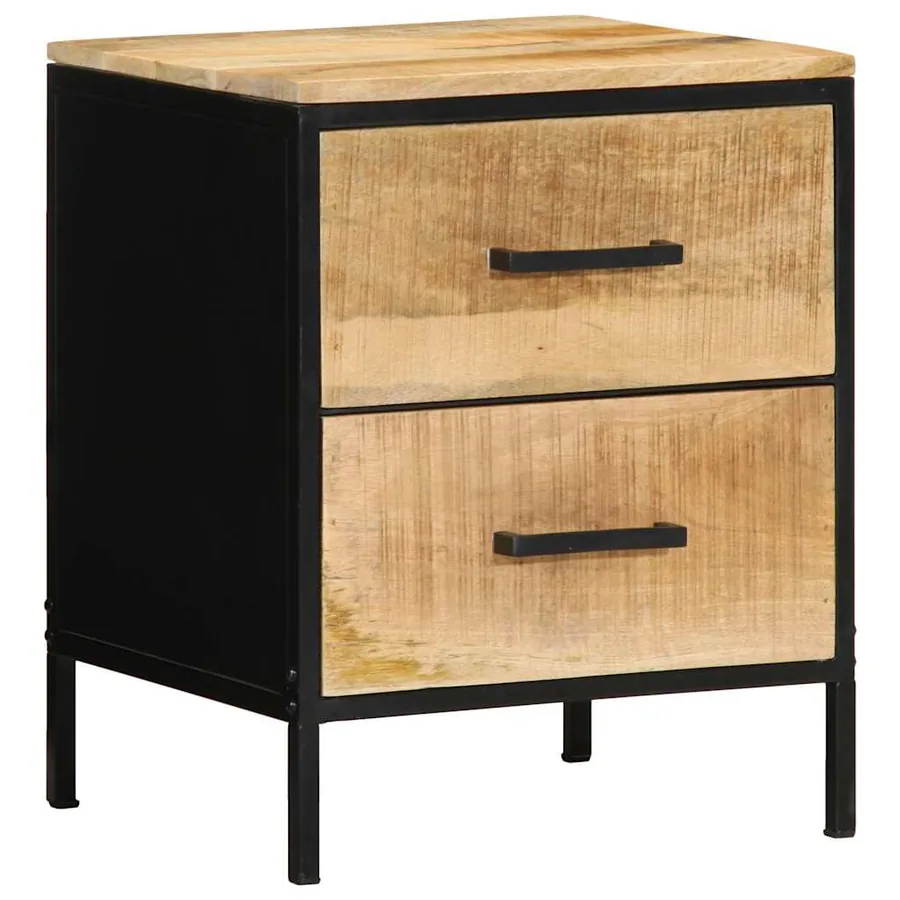 Cabinet de chevet 2 pcs Marron et Noir 40 x 35 x 50 cm - 3