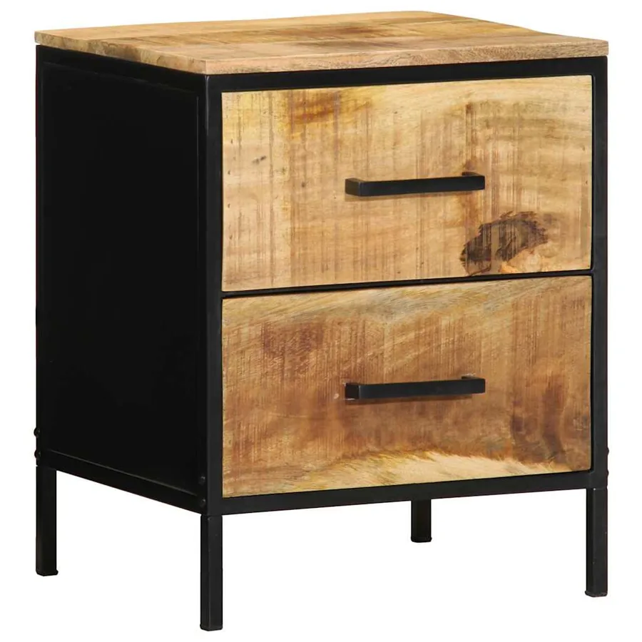 Cabinet de chevet 2 pcs Marron et Noir 40 x 35 x 50 cm - 4