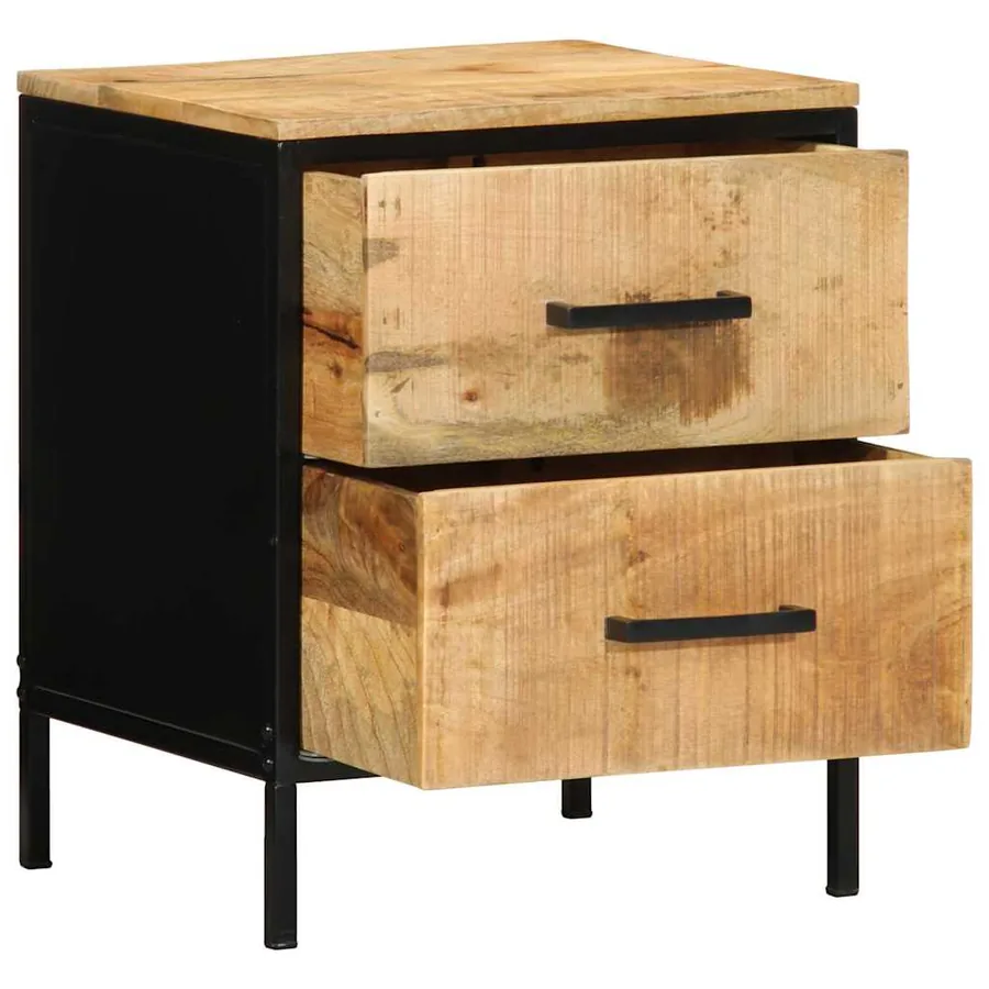 Cabinet de chevet 2 pcs Marron et Noir 40 x 35 x 50 cm - 5