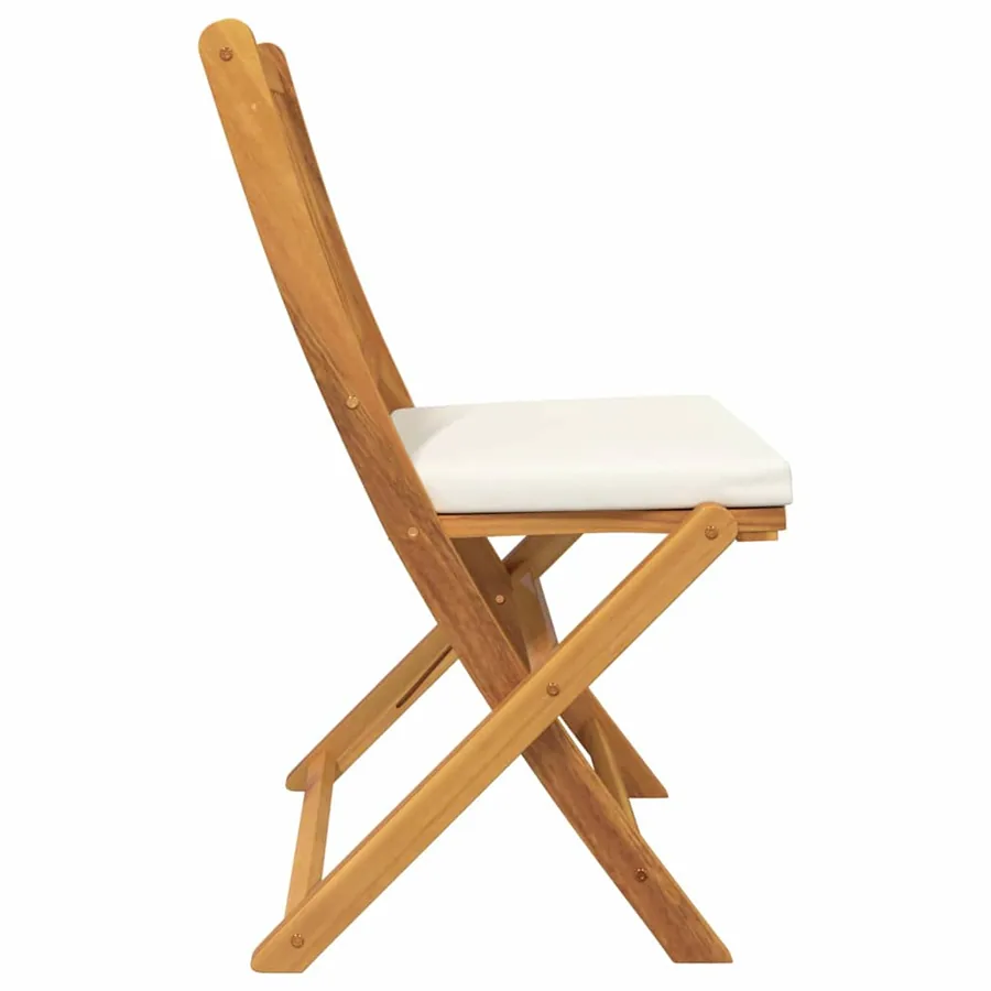 Chaise pliante avec coussin 4 pcs Blanc 49 x 57.5 x 92cm - 6