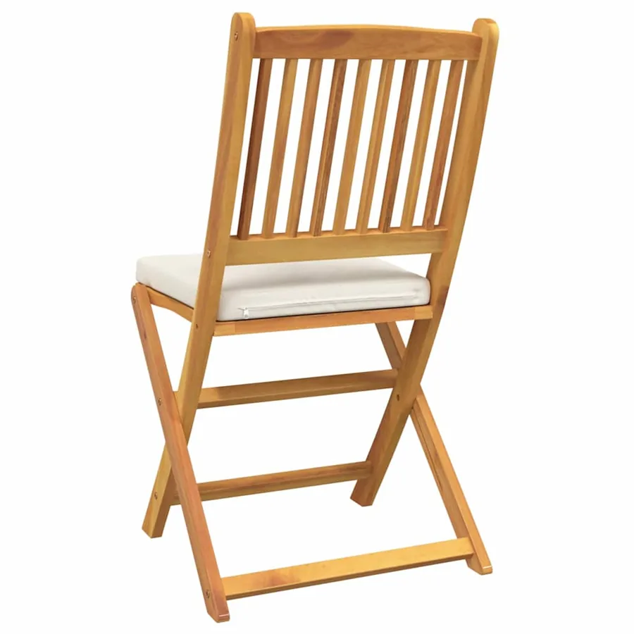 Chaise pliante avec coussin 4 pcs Blanc 49 x 57.5 x 92cm - 7
