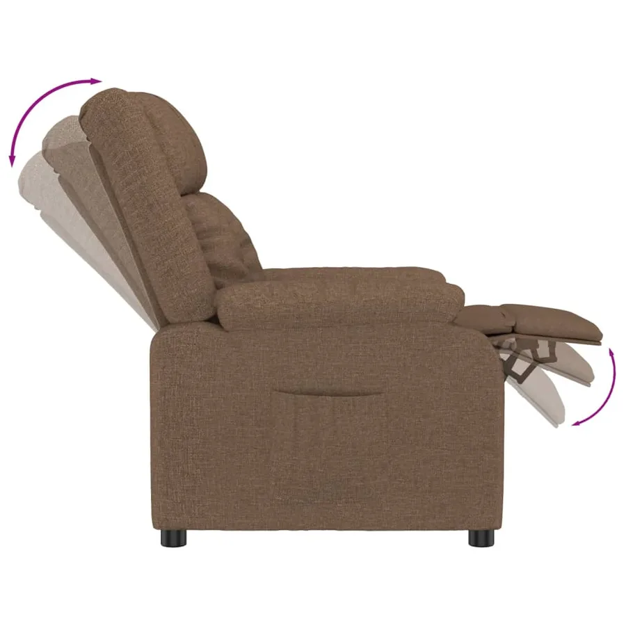 Fauteuil inclinable Marron Tissu - 5