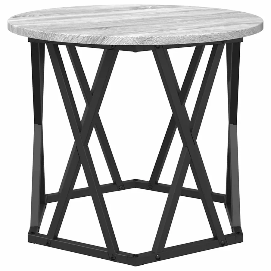 Table d'appoint 2 pcs Gris Sonoma Bois d'ingénierie et acier - 6