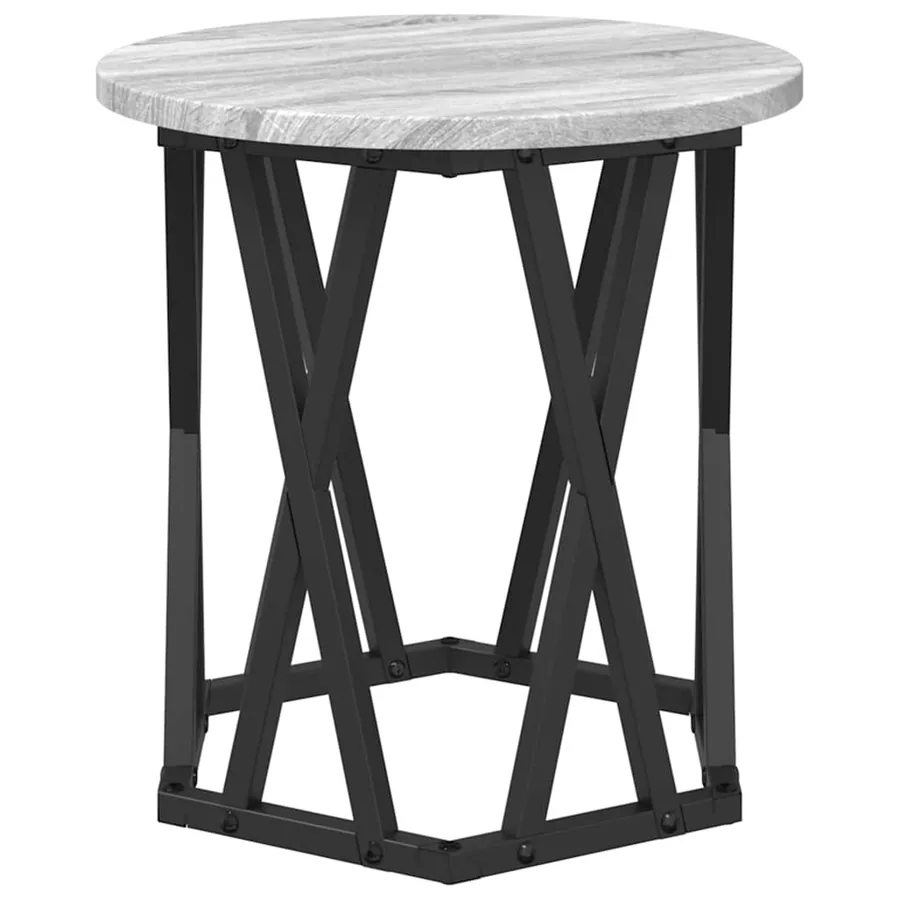 Table d'appoint 2 pcs Gris Sonoma Bois d'ingénierie et acier - 7