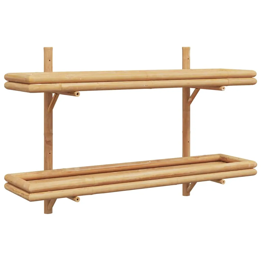 Étagère Murale avec étagère Marron 100 x 26 x 60 cm Bambou - 2
