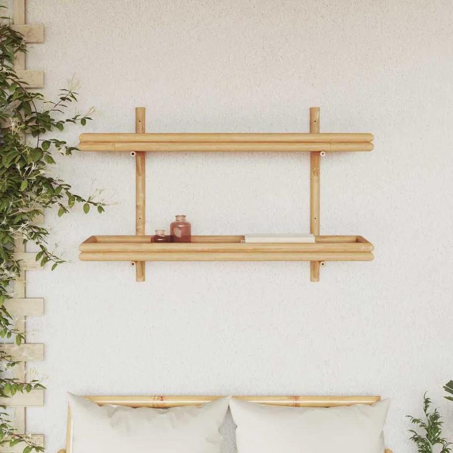 Étagère Murale avec étagère Marron 100 x 26 x 60 cm Bambou - 4
