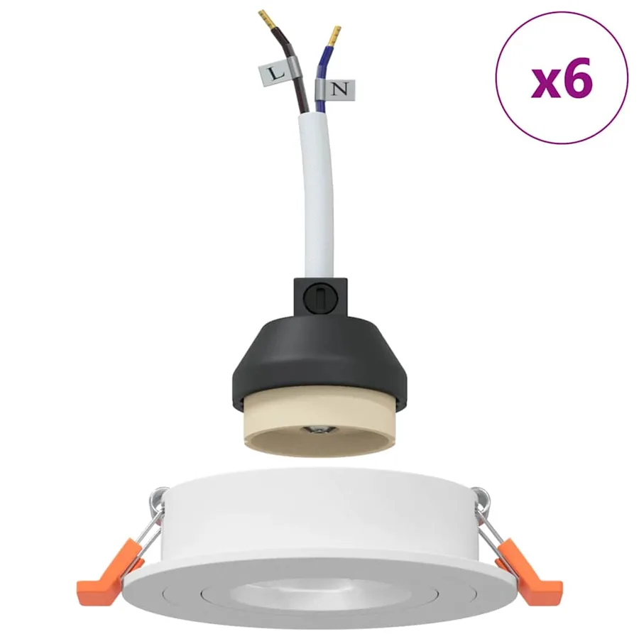Projecteur 6 pcs Blanc 9 x 9 x 2 cm Aluminium - 4