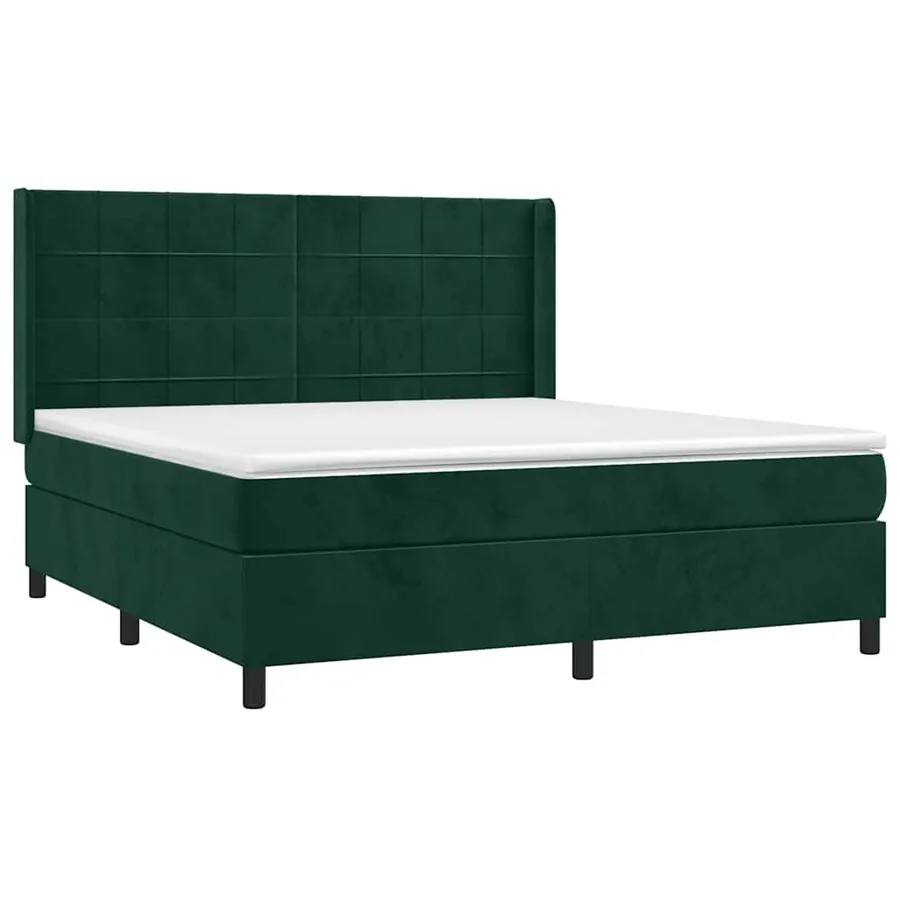Sommier à lattes de lit et matelas Vert foncé 160x200cm Velours - 3