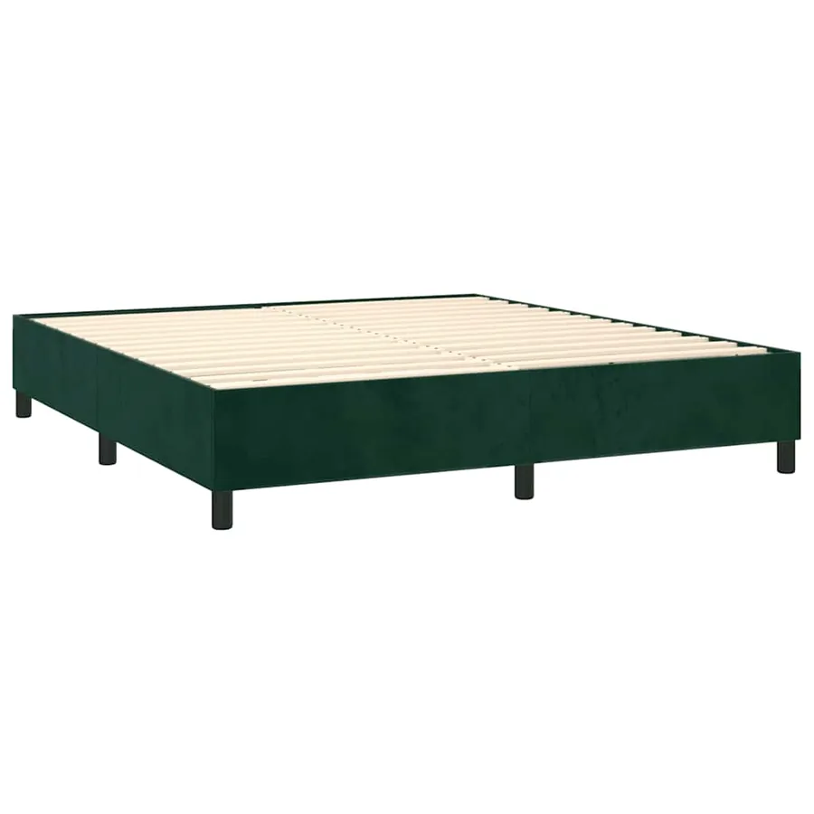 Sommier à lattes de lit et matelas Vert foncé 160x200cm Velours - 4
