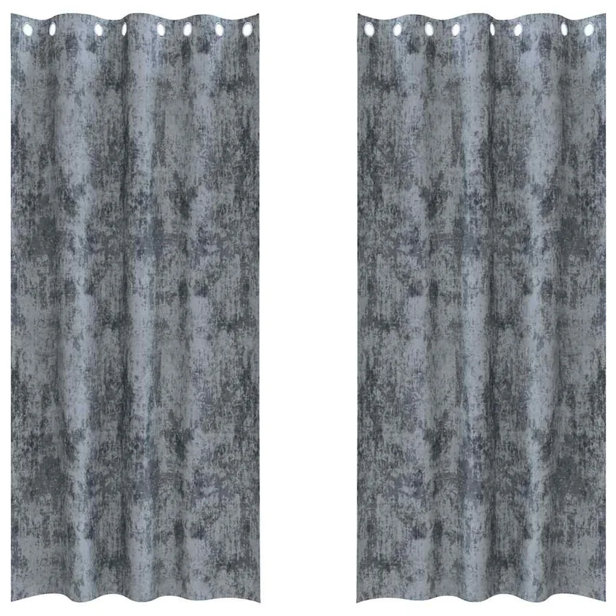 Rideaux en velours 2 pcs Gris Argenté 245 x 140 cm Velours - 2