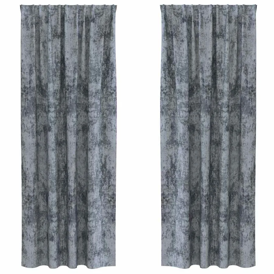 Rideaux en velours 2 pcs Gris Argenté 225 x 140 cm Velours - 2