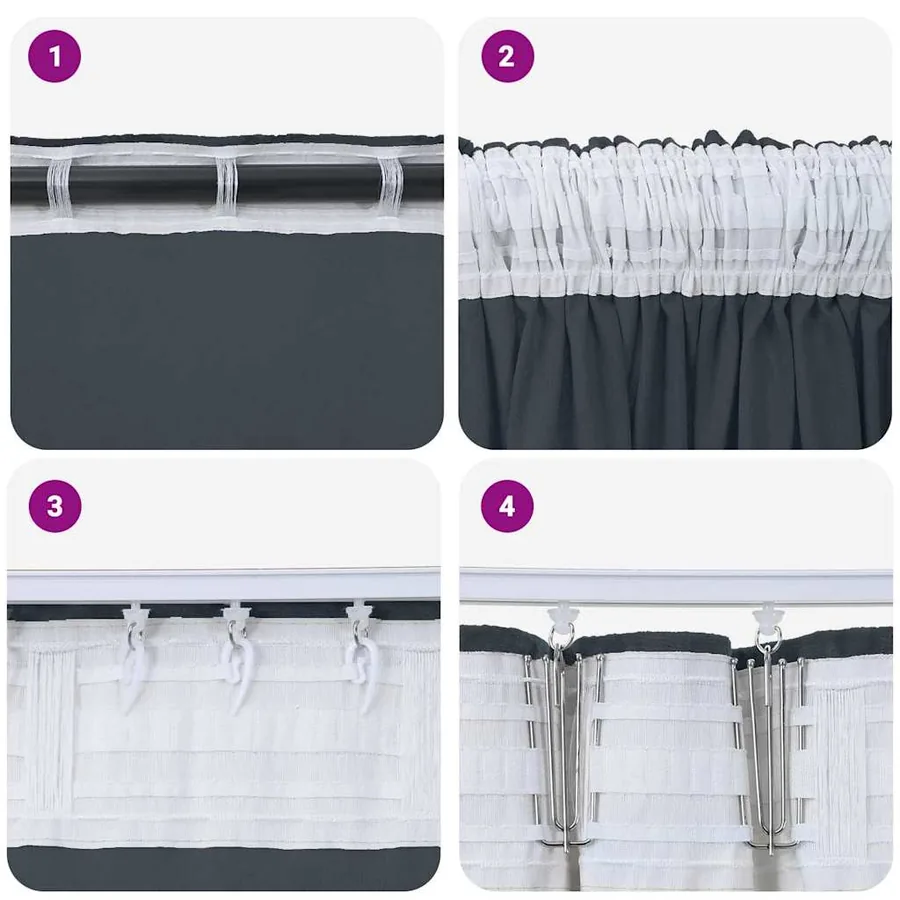 Rideaux en velours 2 pcs Gris Argenté 225 x 140 cm Velours - 7
