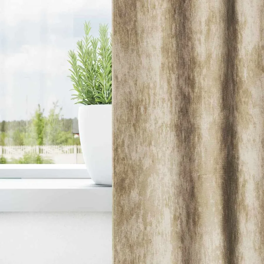 Rideaux en velours 2 pcs Crème 260 x 140 cm Velours - 3