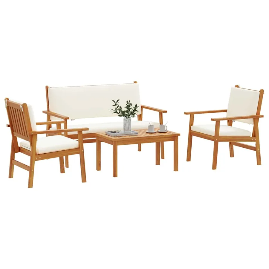 Ensemble de canapé de jardin 4 pcs Marron 120 x 65,5 x 79 cm - 3