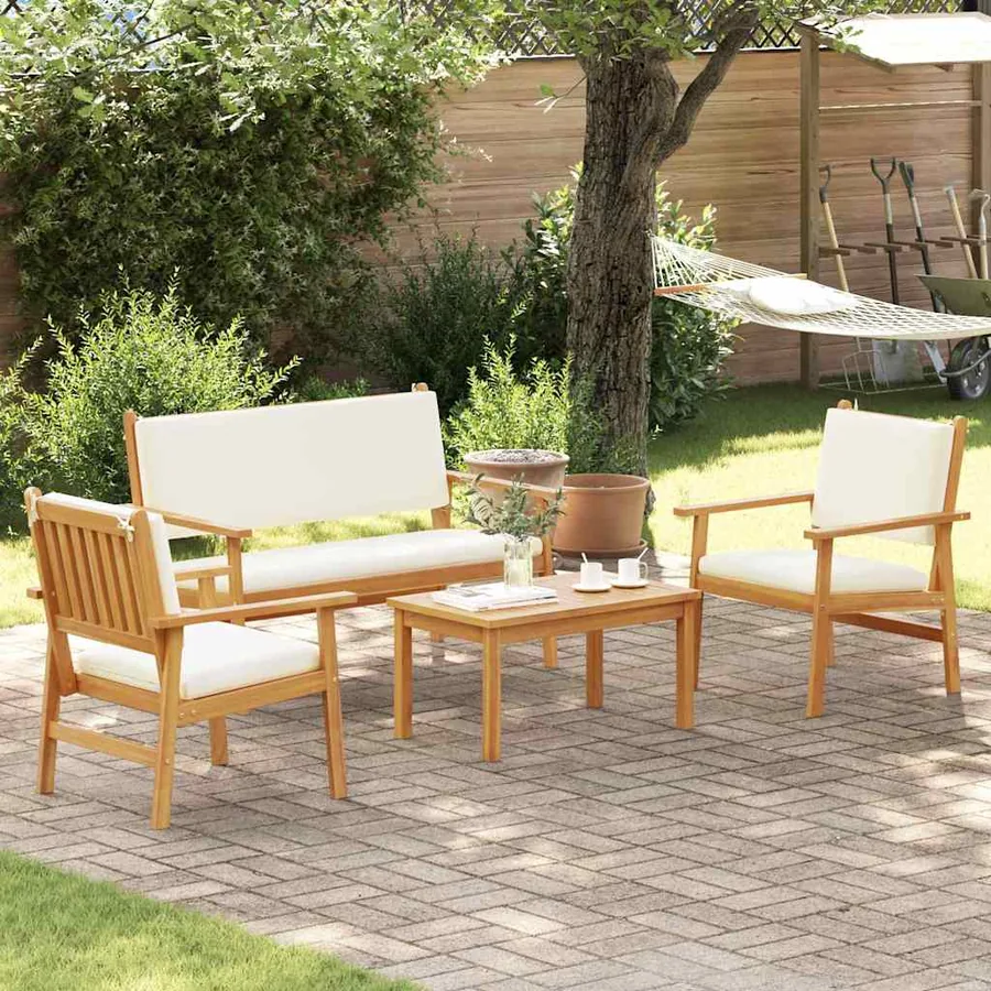 Ensemble de canapé de jardin 4 pcs Marron 120 x 65,5 x 79 cm - 4