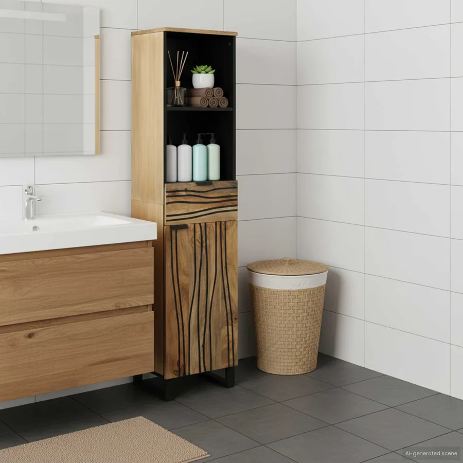 Armoire de salle de bain Naturel 38 x 33 x 160 cm