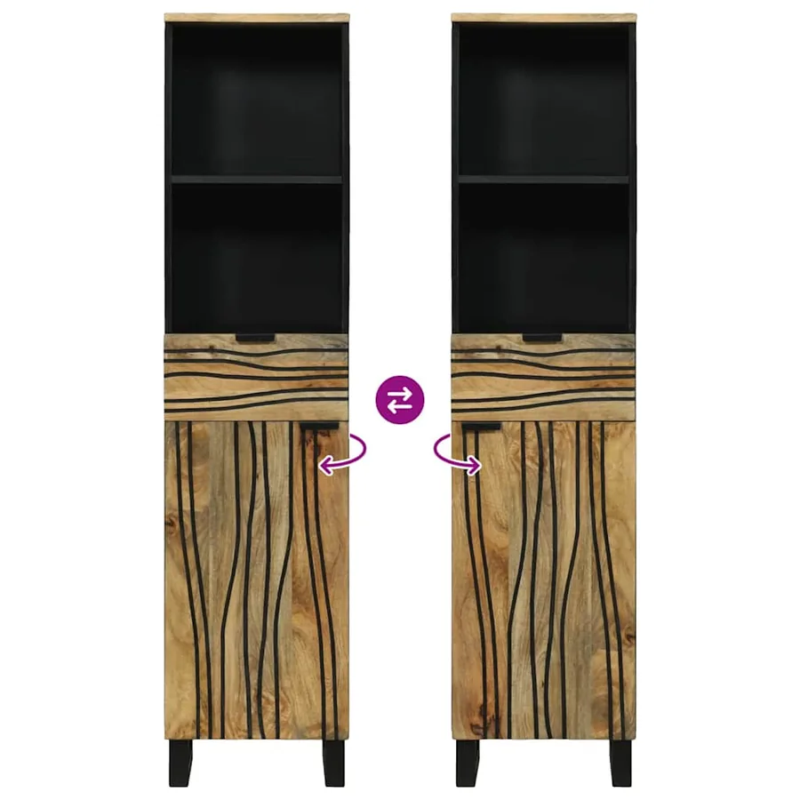 Armoire de salle de bain Naturel 38 x 33 x 160 cm - 11