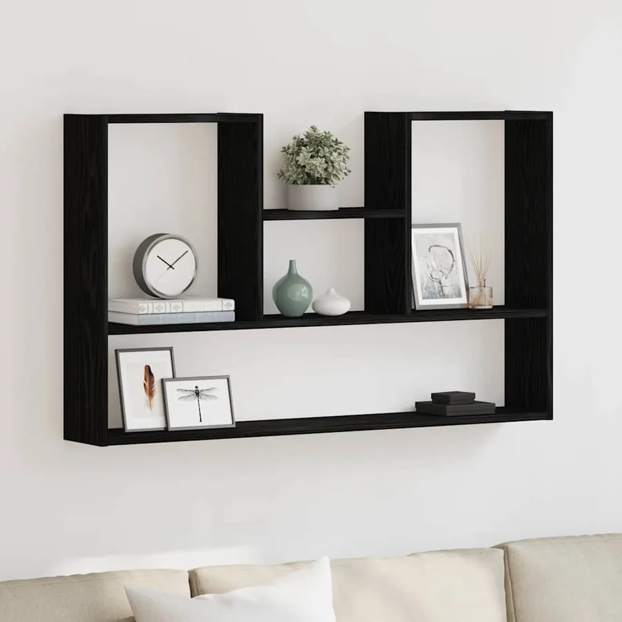 Étagère murale en chêne noir 99 x 15 x 60 cm bois d'ingénierie