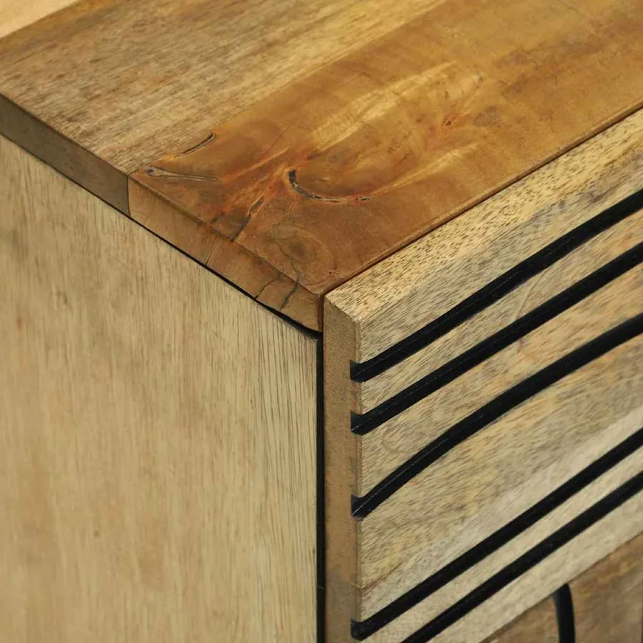 Table de chevet Naturel 50 x 33 x 60 cm Bois d'ingénierie - 6