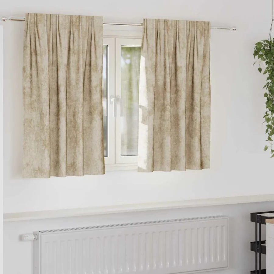 Rideaux en velours 2 pcs Crème 140 x 140 cm Velours