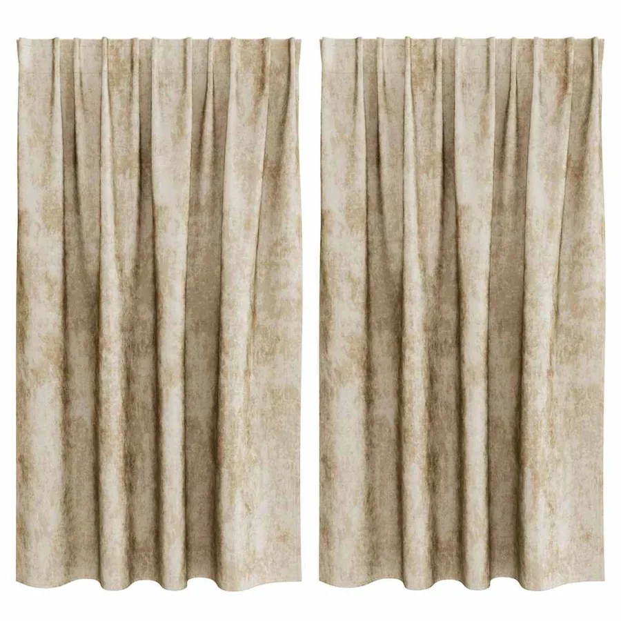 Rideaux en velours 2 pcs Crème 140 x 140 cm Velours - 2