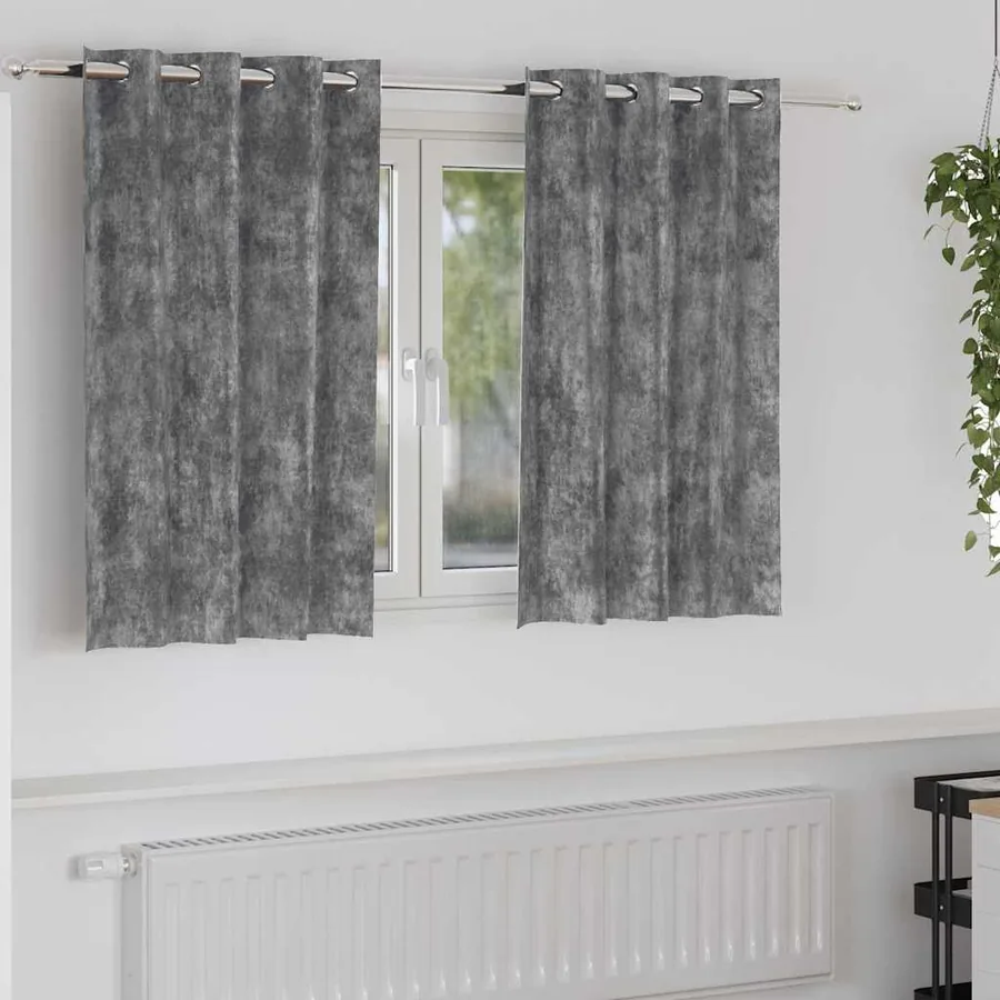 Rideaux en velours 2 pcs Gris 140 x 140 cm Velours