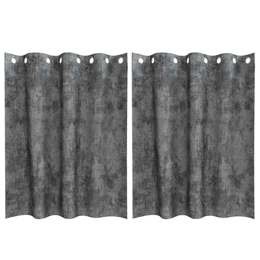 Rideaux en velours 2 pcs Gris 140 x 140 cm Velours - 2