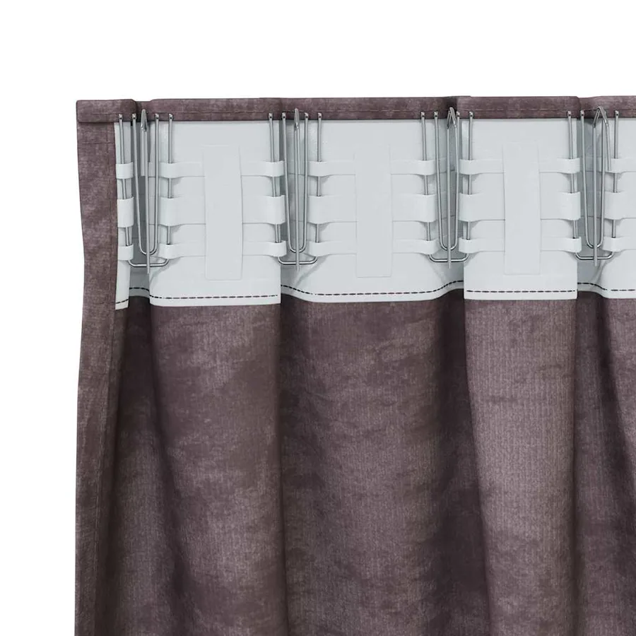 Rideaux en velours 2 pcs Marron 140 x 140 cm Velours - 5