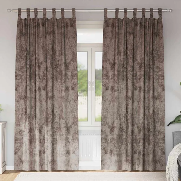Rideaux en velours 2 pcs Cappuccino 225 x 140 cm Velours