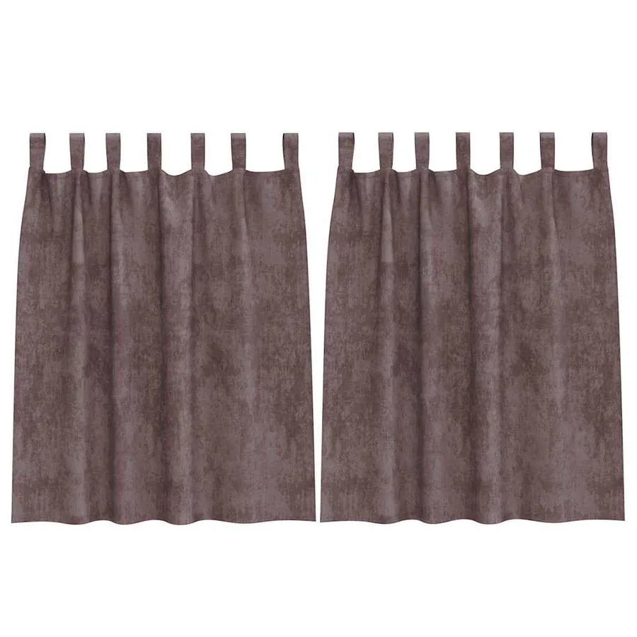 Rideaux en velours 2 pcs Marron 140 x 140 cm Velours - 2
