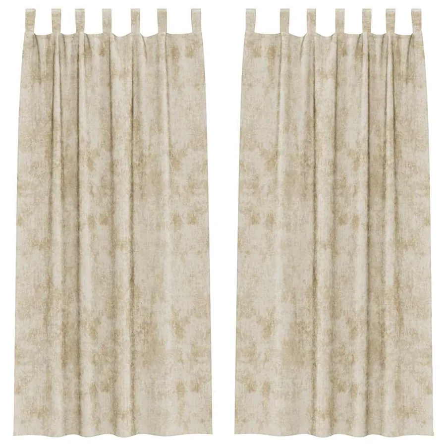 Rideaux en velours 2 pcs Crème 260 x 140 cm Velours - 2