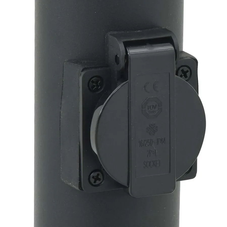 Bornes lumineuses avec détecteur et prise lot de 3 80 cm acier inoxydable IP44 - 8