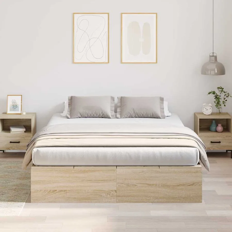 Cadre de lit avec rangement Chêne Sonoma 150 x 200 cm - 4