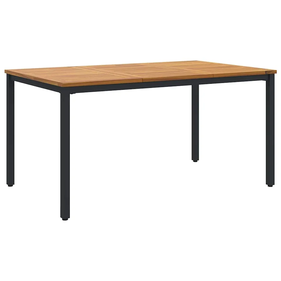 Table de jardin Naturel et Noir 150 x 90 x 75 cm - 2