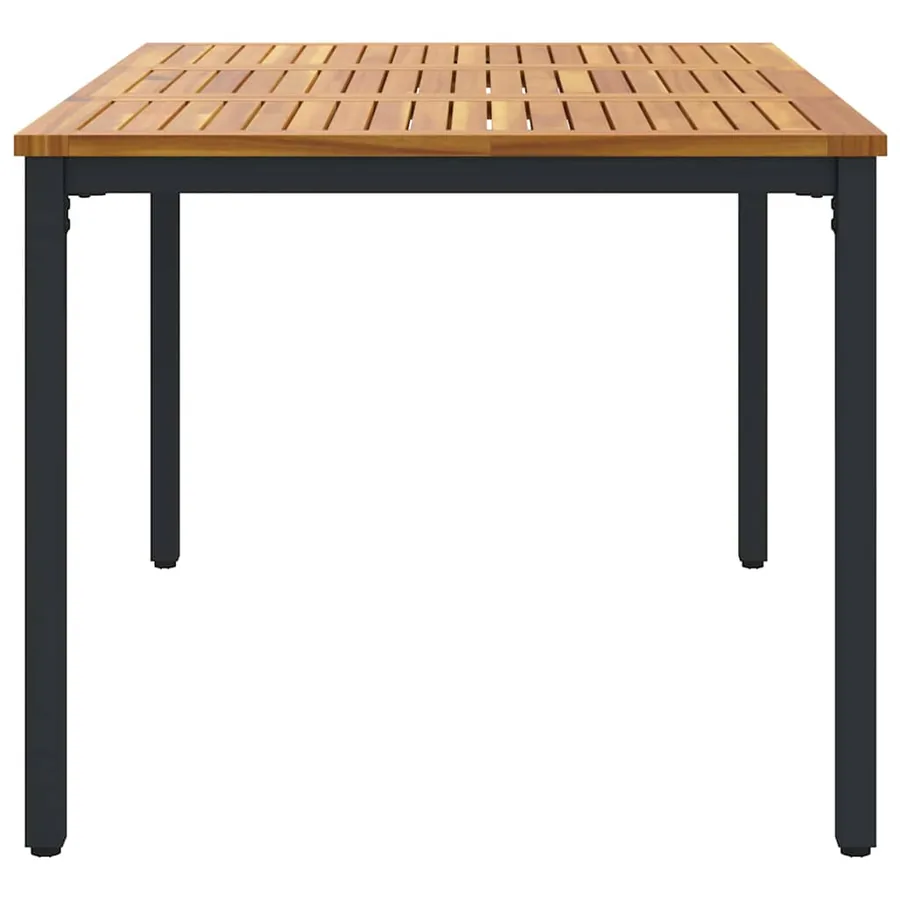 Table de jardin Naturel et Noir 150 x 90 x 75 cm - 6