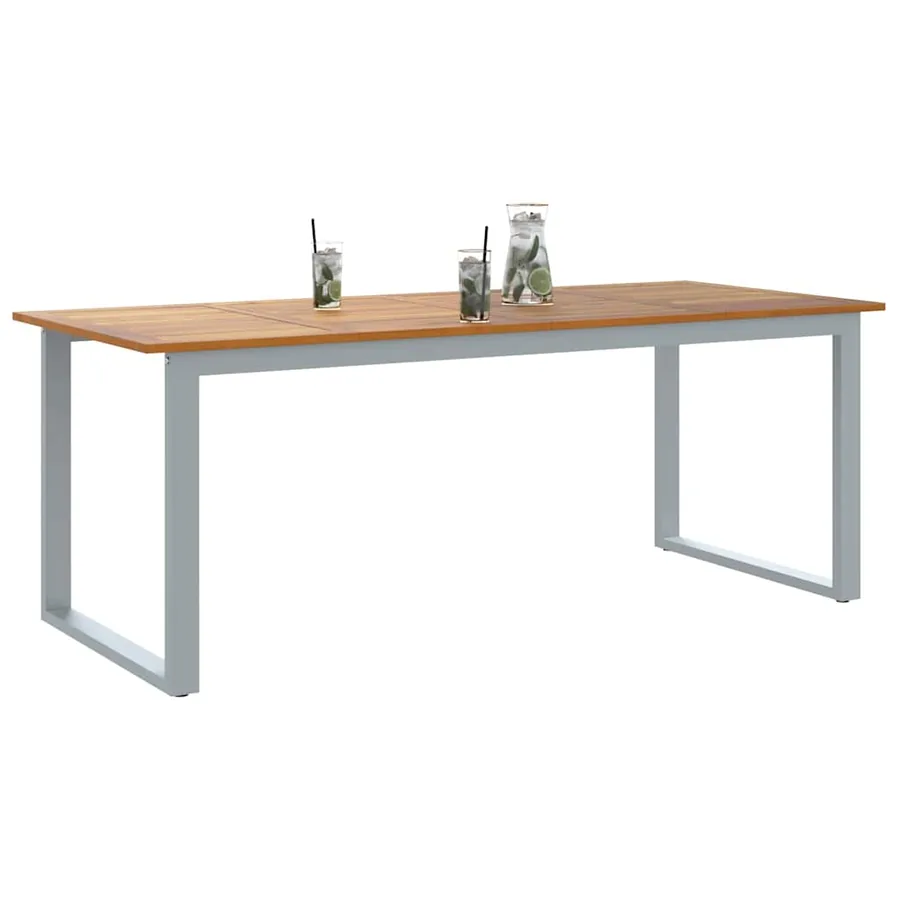 Table de Jardin Gris 200 x 90 x 75 cm Bois d'Acacia Massif - 3