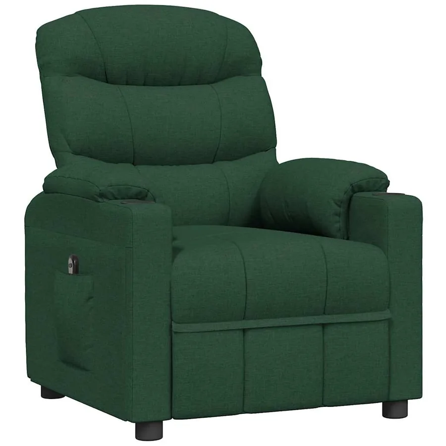 Fauteuil inclinable électrique Vert foncé Tissu - 3