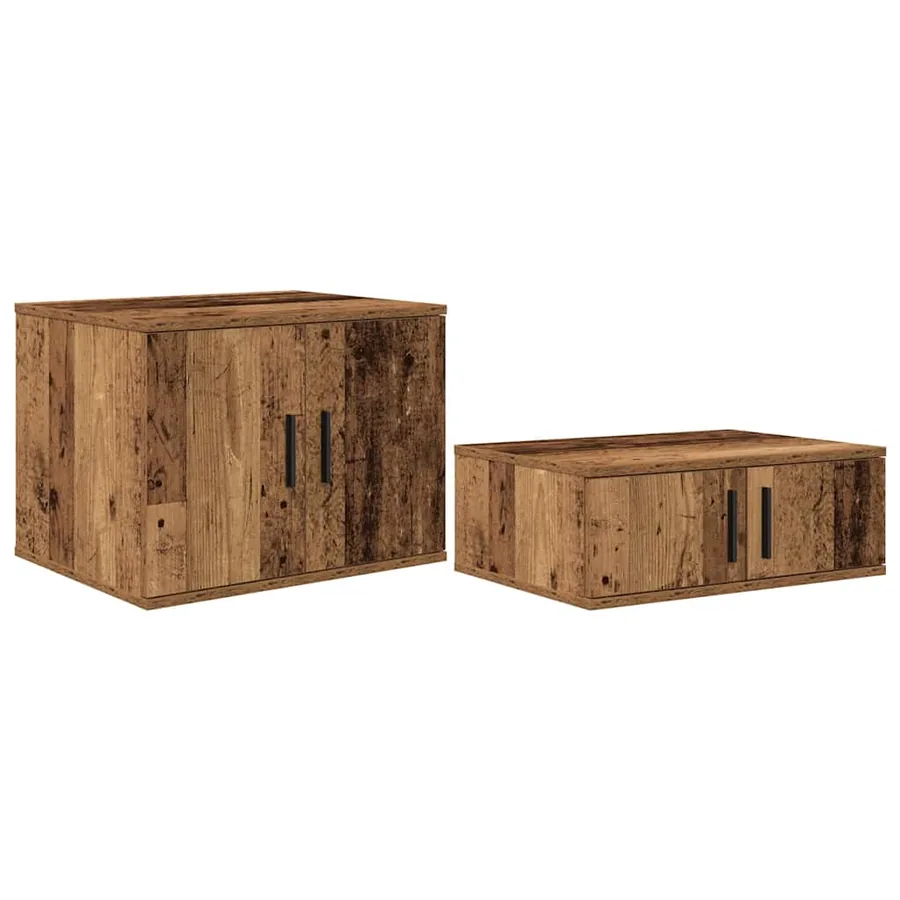 Armoire de rangement 2 pcs Bois ancien 127 x 41 x 40 cm - 2