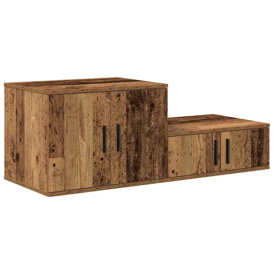 Armoire de rangement 2 pcs Bois ancien 127 x 41 x 40 cm - 5