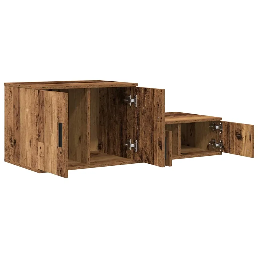 Armoire de rangement 2 pcs Bois ancien 127 x 41 x 40 cm - 6