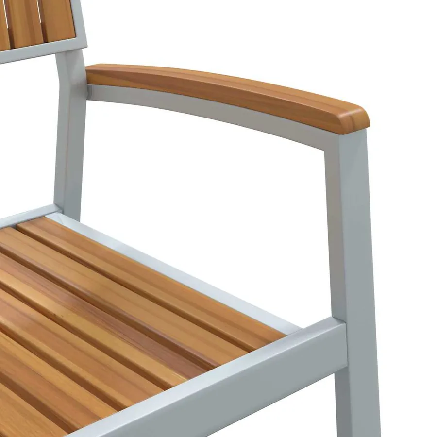 Ensemble de salle à manger pour jardin 7 pcs Gris - 8
