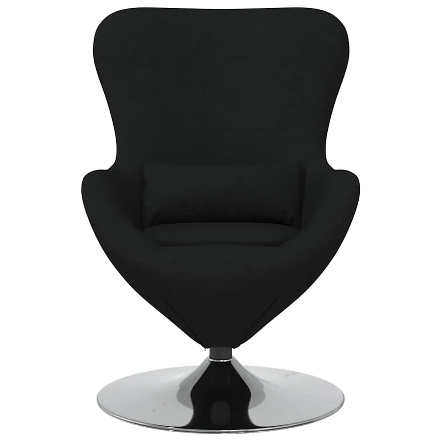 Fauteuil œuf Noir 63 x 73 x 90 cm tissu - 4